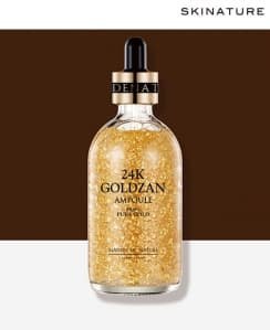 АНТИВОЗРАСТНАЯ АМПУЛА С ЗОЛОТЫМИ БЛЕСТКАМИ (SKINATURE 24K GOLDZAN AMPOULE) -  100 ML. КОРЕЯ